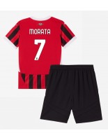 AC Milan Alvaro Morata #7 Domácí dres pro děti 2024-25 Krátký Rukáv (+ trenýrky)